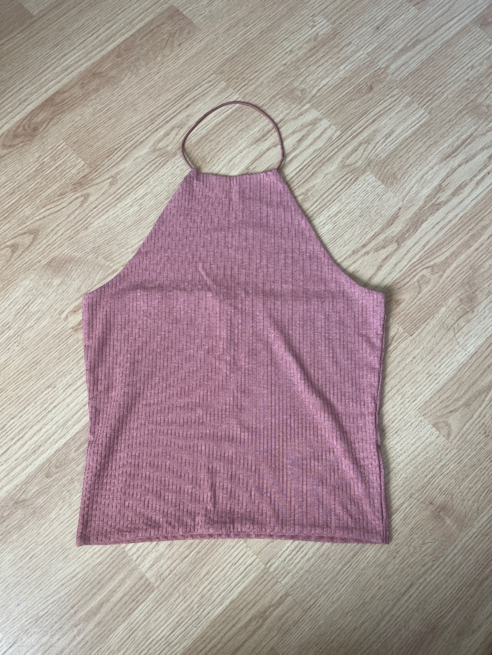 Me To We Dusty Rose Ribbed Halter Top Size Small